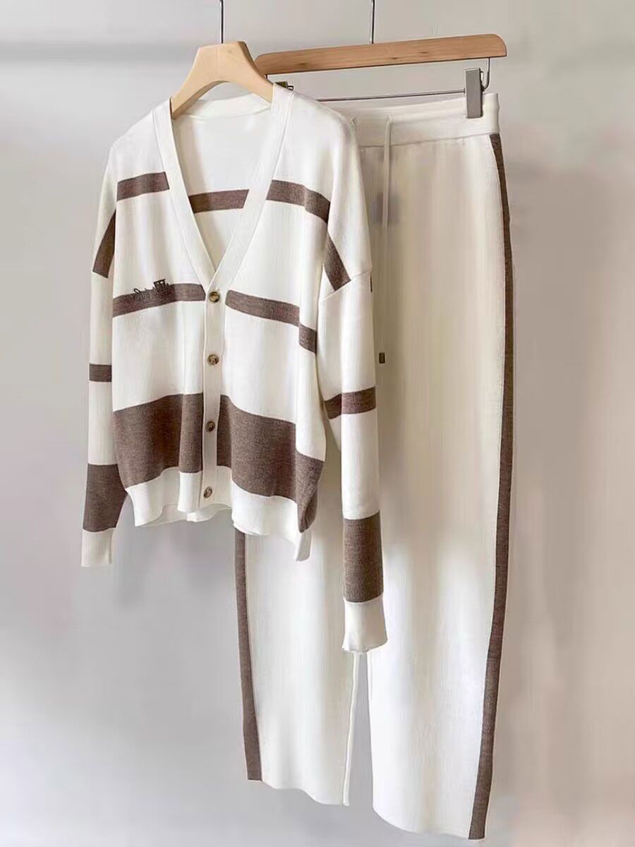 💕[S-3XL] Eleganten komplet pletenin: Popolna obleka za ženske z večjimi konfekcijskimi številkami.=1