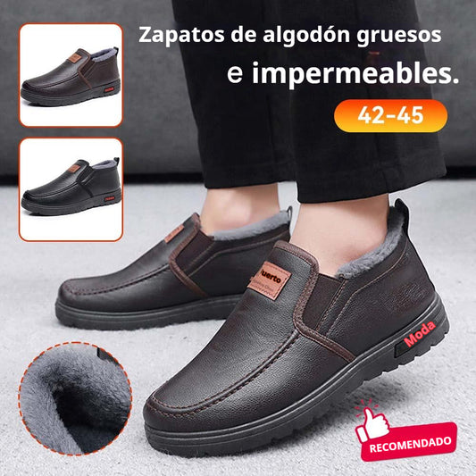 🔥👞Botas de invierno para hombre, cálidas, de piel, gruesas y cálidas, resistentes al frío.