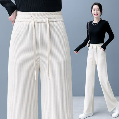 👖【40-110 KG】Nuevos pantalones elásticos de pierna ancha para mujer