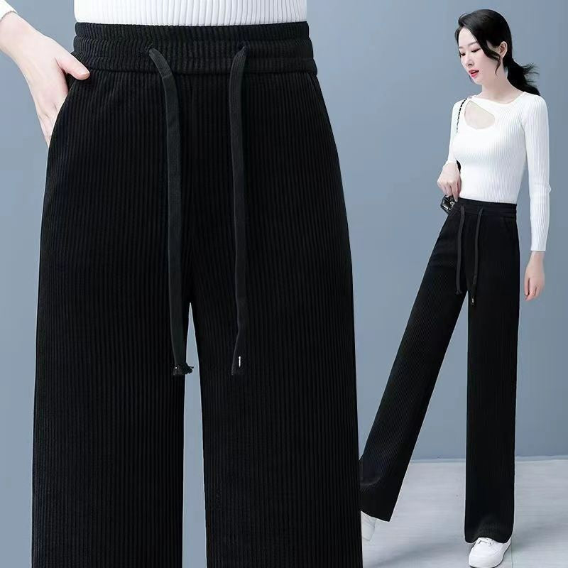 👖【40-110 KG】Nuevos pantalones elásticos de pierna ancha para mujer