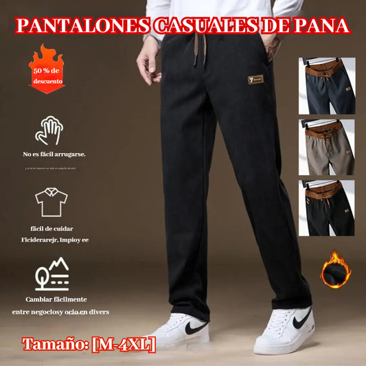 🔥🔥Pantalones nuevos de algodón puro de alta calidad con forro polar, gruesos, para el tiempo libre.