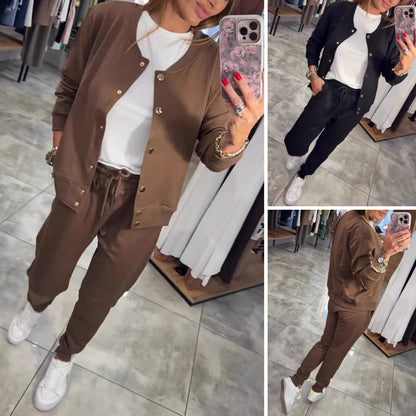 🧥🌙 【Camiseta + Pantalón】Cómodo y elegante, con una comodidad excepcional: ¡el conjunto informal de sudadera y chaqueta ya está disponible! 💃