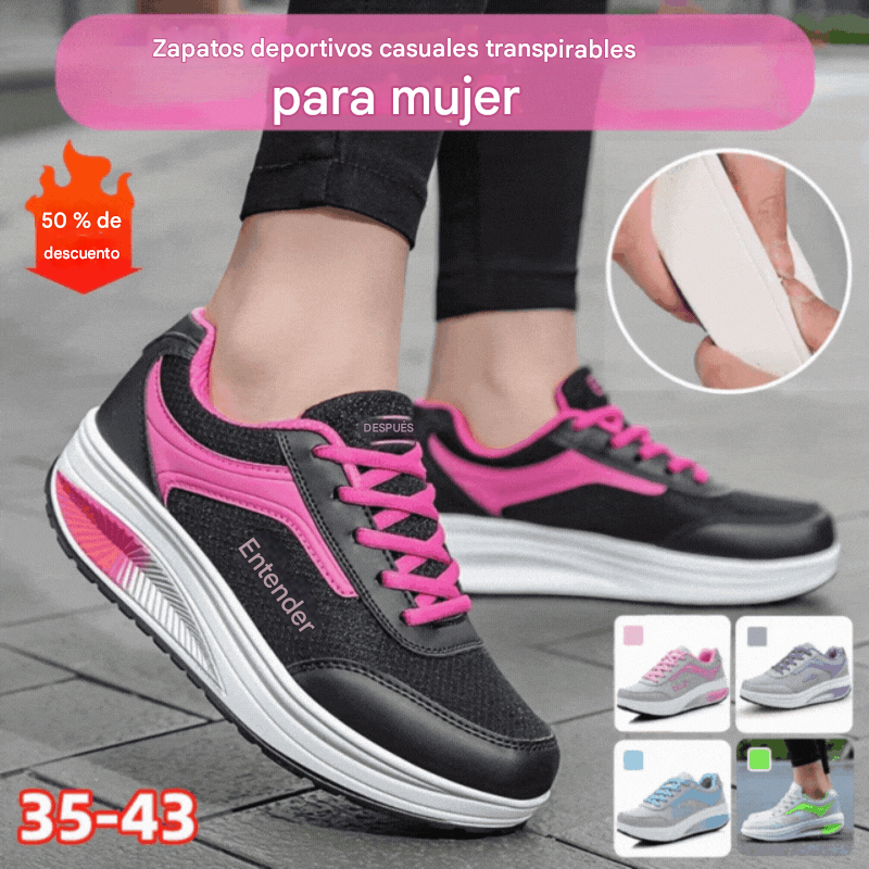 🔥Oferta por tiempo limitado👟【35-43】Zapatos deportivos para mujer elegantes e informales, cómodos para caminar y correr sin cansar los pies.