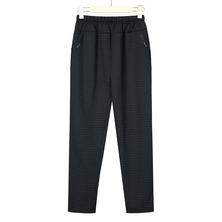 【Los más vendidos】Pantalones de terciopelo con cintura elástica gruesa para otoño e invierno para damas de mediana edad y mayores.