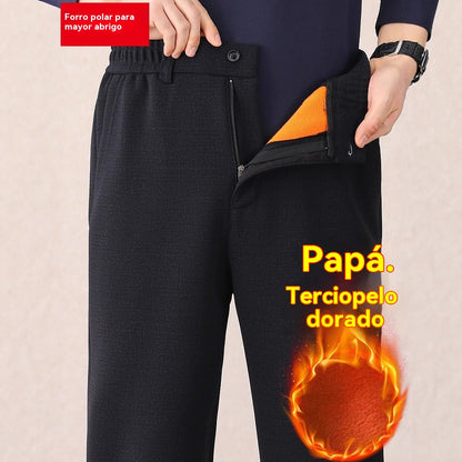 🔥【XL-7XL】Pantalones informales de invierno con forro polar