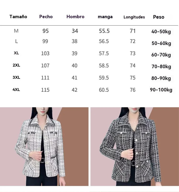 💥【Oferta especial】【L-5XL】Chaqueta de traje con solapa de muesca para mujer, nueva, otoño e invierno