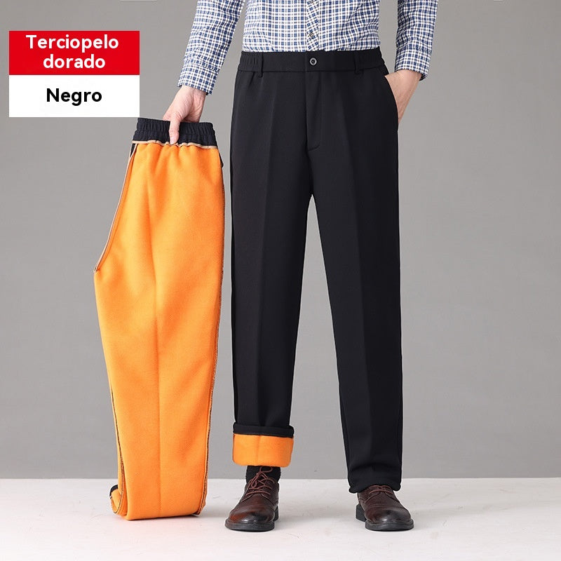 🔥【XL-7XL】Pantalones informales de invierno con forro polar