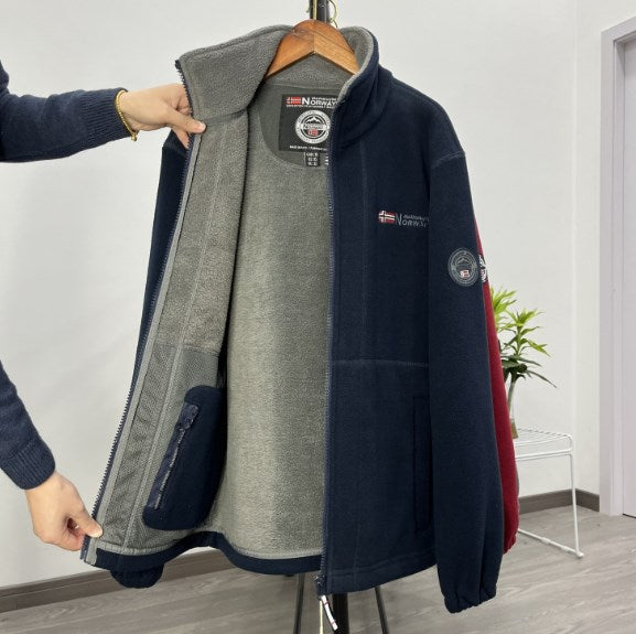 【40% de Descuento】Chaqueta de Terciopelo Grueso de Lana para Hombre, Talla Grande, Cálida y Cómoda para Otoño e Invierno