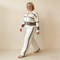 💕[S-3XL] Eleganten komplet pletenin: Popolna obleka za ženske z večjimi konfekcijskimi številkami.=1