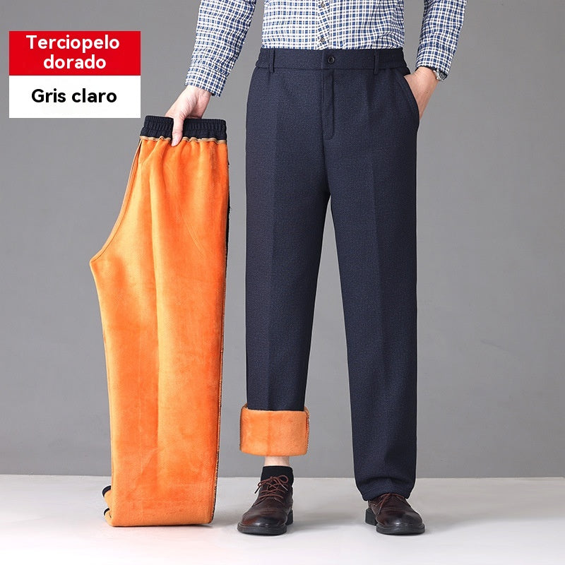 🔥【XL-7XL】Pantalones informales de invierno con forro polar