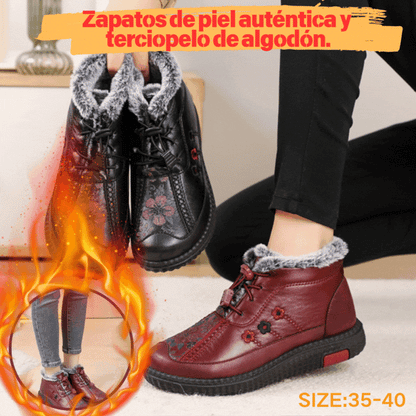 🔥🔥【35-40】Botines de cuero genuino antideslizantes italianos hechos a mano para mujer