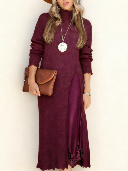 👗[Vestido + Suéter] Conjunto de suéter irregular