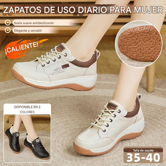 👟Nuevos zapatos deportivos y casuales de cuero de alta calidad con suela gruesa y suave.