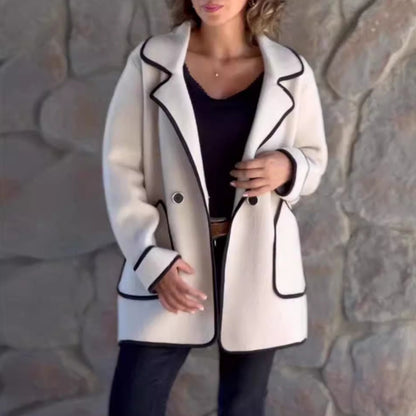 💥【S-5XL】Nuevo abrigo reversible de lana elegante con cuello de traje