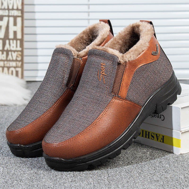 🔥 🔥【50% de descuento】 Zapatos de hombre antideslizantes, cálidos y de suela suave, adecuados para personas mayores.
