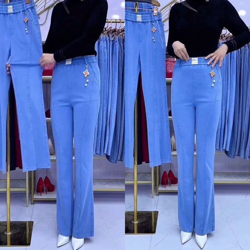 🏆【50% DE DESCUENTO】👖【M-4XL】Vaqueros elásticos de cintura alta para mujer