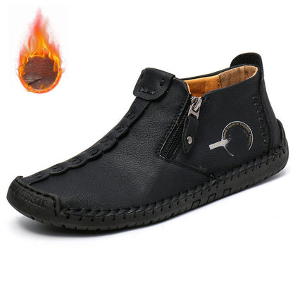 🔥🥾Botas de invierno para hombre con cremallera, cálidas, cómodas y forradas de felpa.