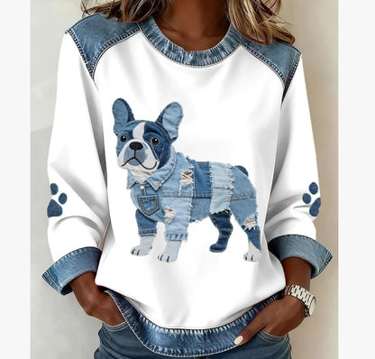 🔥【S-5XL】Nueva sudadera con capucha vaquera de patchwork 2025