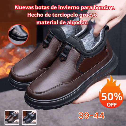 🔥【50% de descuento】Nuevas botas de invierno para hombre confeccionadas en terciopelo y tela gruesa de algodón.
