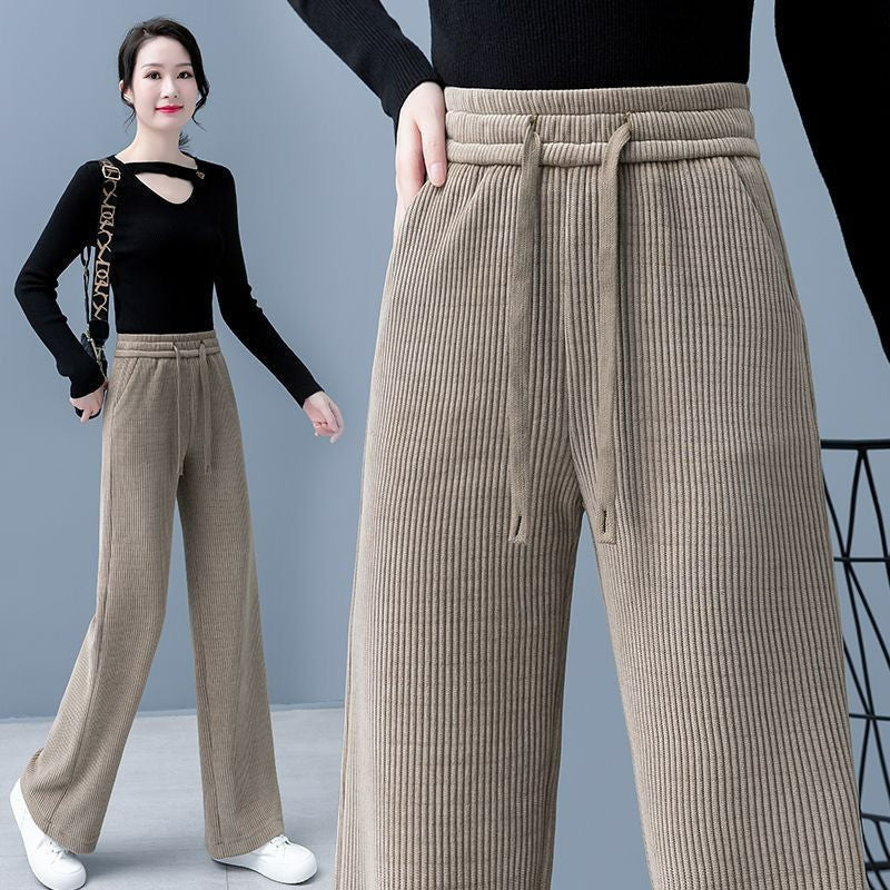 ✨【Ofertas especiales】👖Nuevos pantalones casuales de terciopelo con pierna ancha, muy cómodos de llevar.💖