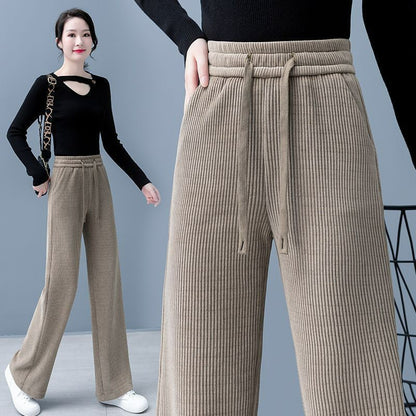 ✨【Ofertas especiales】👖Nuevos pantalones casuales de terciopelo con pierna ancha, muy cómodos de llevar.💖
