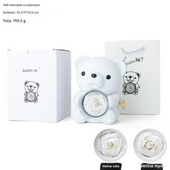 ✨Čudovit medvedek z ohranjeno vrtnico - Medvedek, okrašen s pravo vrtnico, v čudoviti darilni škatli - Romantično darilo za materinski dan, poroke, obletnice, dekliščine, božič in valentinovo.