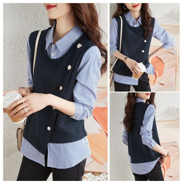 💕【S-3XL】Camisa de manga larga fina irregular de nuevo diseño para mujer