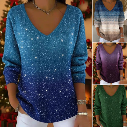 💥👚Nuevo jersey de mujer de manga larga y escote en pico, otoño/invierno 2026