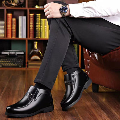 🔥Oferta por tiempo limitado🔥【Tallas 38-44】Nuevos zapatos de cuero auténtico para hombre 2025, botas de ante gruesas que retienen el calor.