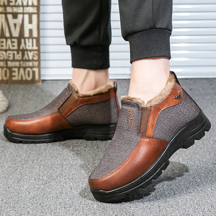 🔥 🔥【50% de descuento】 Zapatos de hombre antideslizantes, cálidos y de suela suave, adecuados para personas mayores.