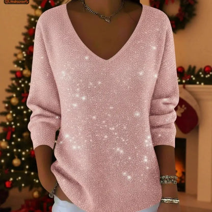 💥👚Nuevo jersey de mujer de manga larga y escote en pico, otoño/invierno 2026