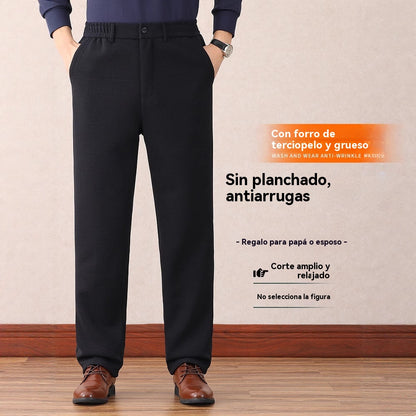 🔥【XL-7XL】Pantalones informales de invierno con forro polar