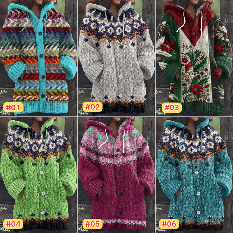 🔥！！！50% de descuento🔥🥰【S-5XL】Nuevo suéter cardigan retro cómodo