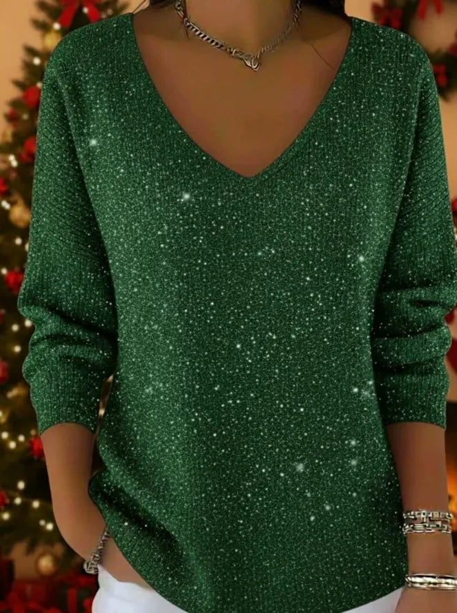 💥👚Nuevo jersey de mujer de manga larga y escote en pico, otoño/invierno 2026