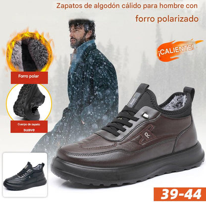 🔥【39-44】Zapatos de invierno para hombre con forro grueso y forro polar.