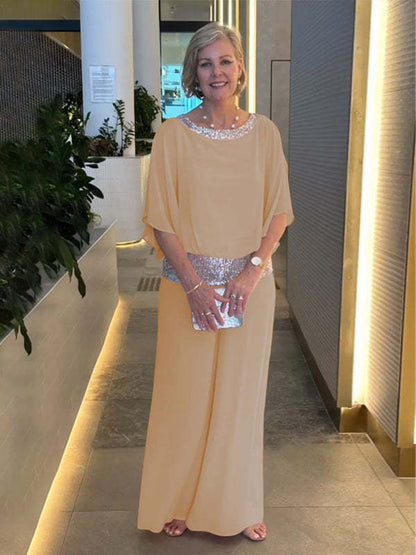 🥰【S-3XL】Nuevo conjunto de pantalones con cuello redondo 2025 y pernera ancha