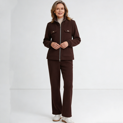 🔴Oferta por tiempo limitado💥【M-4XL】Traje casual de terciopelo para mujer, diseño atrevido (chaqueta + pantalón)