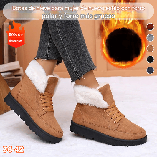 🔥【50% de descuento】👢【Tallas 36-42】Botas de nieve para mujer, nuevo estilo otoño/invierno 2025, con forro polar y forro más grueso