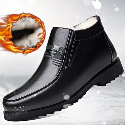 🔥Oferta por tiempo limitado🔥【Tallas 38-44】Nuevos zapatos de cuero auténtico para hombre 2025, botas de ante gruesas que retienen el calor.
