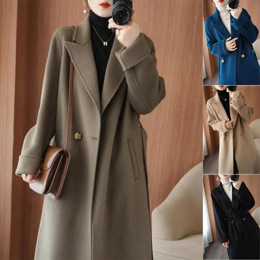 【100 % pura lana】Nueva chaqueta de alta gama de lana gruesa para mujer para otoño/invierno 2025