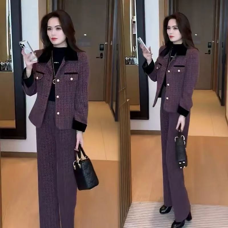 🔥【Chaqueta + Pantalones】☃️Traje de mujer moderno, diseño de pantalón ancho, excelente efecto modelador, conjunto dos en uno.