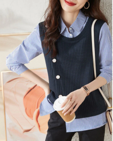 💕【S-3XL】Camisa de manga larga fina irregular de nuevo diseño para mujer