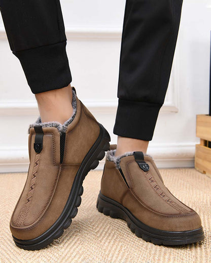 【39-47】Zapatos casuales cálidos para hombre, punta redonda, cómodos, antideslizantes y duraderos.