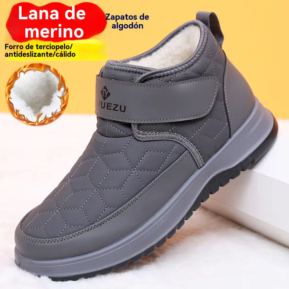 【39-45】Nuevas botas altas de nieve para hombre, cálidas y con forro polar