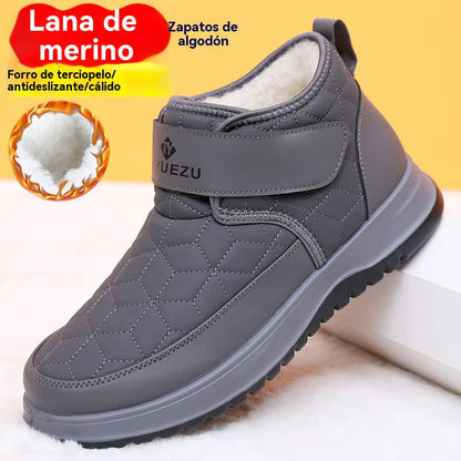【39-45】Nuevas botas altas de nieve para hombre, cálidas y con forro polar