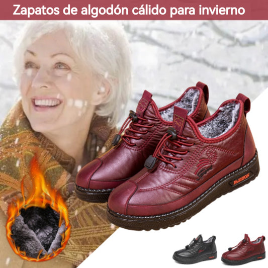 🔥【35-41】2025 Otoño e Invierno nuevas botas de cuero suave antideslizantes cálidas de cuero suave y terciopelo para mujer