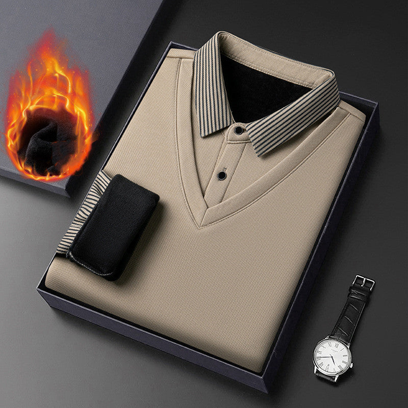 👔[M-4XL]Suéter de dos piezas de chenilla sintética para hombre con terciopelo y engrosamiento para mantener el calor