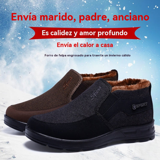🦶【38-47】Botas de invierno para hombre nuevas, gruesas y de forro polar, antideslizantes y de algodón suave.
