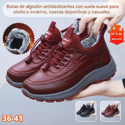 🎁【Oferta especial】🔥【35-41】 2025 otoño e invierno nuevos zapatos deportivos y casuales botas de algodón antideslizantes con suela suave