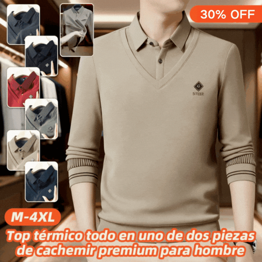 【30%OFF】🔥(M-4XL) Top térmico todo en uno de dos piezas de cachemir premium para hombre